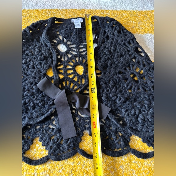 Y2K Crotchet Lambs Wool Rabit Hair Cape Cardigan M/L - Picture 10 of 13